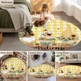 thumbnail image 5 of Round Rugs 3Ft, Gnomes Sunflower Round Area Rug Washable Indoor Throw Carpet, Yellow Checkered Pastoral Botanical Wooden Small Non Slip Circle Rug for Bedroom Living Room Home Decor Aesthetic, 5 of 8