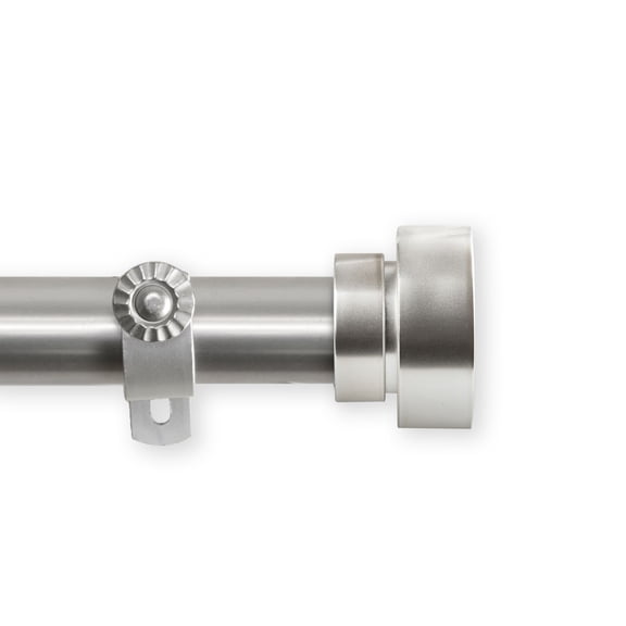 Contemporary Home Living 120"- 170" Solid Satin Nickel Adjustable Single Window Curtain Rod with