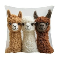 Cute Alpaca Print Pillow Cover Bedroom Living Room Sofa Cushion Case 18x18in for Sofa Living Room Decoration