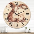 thumbnail image 2 of Designart 'Abstract Portrait of Wild Ram With Mighty Horns II' Farmhouse Wood Wall Clock, 2 of 5
