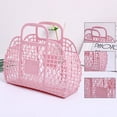 thumbnail image 2 of Deagia Shower Caddy on Clearance Bathroom Hollowed Out Wash Storage Basket Bath Basket Plastic Bath Basket Foldable Mesh Hand Basket Bath Basket (24X21X95Cm) Gifts for Men Women, Pink, 2 of 10