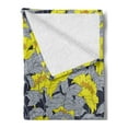 thumbnail image 2 of Floral Soft Flannel Fleece Throw Blanket, Daffodil Petals in Contrast Tones Flourishing Floret Nostalgic Eastern Print, Cozy Plush for Indoor and Outdoor Use, 60" x 80", Yellow and Grey, by Ambesonne, 2 of 5