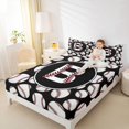 thumbnail image 4 of Homewish Boys Baseball Sports Bed Sheets, Cute Initial B Letter King Sheets, Black White Cartoon Sheet Set, Ultra Soft Bedroom Decor, 4pcs, 4 of 7