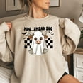thumbnail image 3 of “Moo... I Mean Boo” Funny Cow Halloween Sweatshirt – Cute Spooky Season Pullover for Fall, Trick-or-Treat & Animal Lovers, 3 of 6