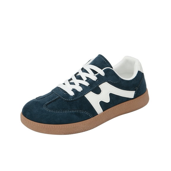 Wovix Women's Leather Lace-Up Shoes Casual Sneaker Retro-Inspired Walking Shoe with Gum Rubber Outsole Cushioned Arch Support Ultra Light Low Top Trendy Shoes