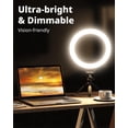 thumbnail image 4 of UBeesize Anillo de luz para selfie de 10 pulgadas con soporte para trípode y soporte para teléfono celular, luz circular LED de escritorio regulable para transmisión en vivo/maquillaje/YouTube/TIK Tok, 4 of 5