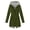 Army Green, variant on Women's Raincoats Waterproof Button Down Zip Up Hooded Rain Jackets Striped Lined Drawstring Back Slit Windbreaker with Pockets