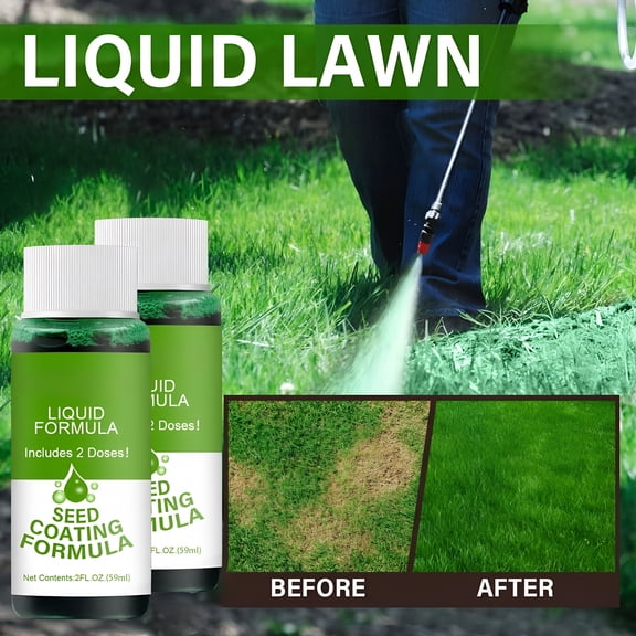 BANIRO Liquid Lawn Seed Spray - Lawn & Garden Sprayers - Green Grass Paint for Lawn,Lawn Liquid Home Garden Courtyard Lawn Greening Agent - 2 Pack