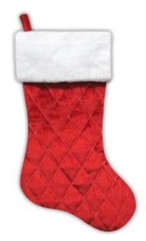 Quilted Christmas Stocking with fur trim