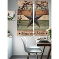 thumbnail image 4 of Texas Star Vintage Sheer Curtains 63 Inch Length 2 Panels Set Window Treatments, Berry Sage Green Brown Wooden Rod Pocket Semi Curtains for Living Room/Bedroom/Kitchen Décor, 104"W x 63"L, 4 of 7