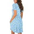 thumbnail image 5 of Samickarr Summer Savings Clearance Summer Dresses For Women 2023 Summer Dresses For Women 2023 Beach Dresses Short Sleeve Casual Dresses Hide Belly Fat Loose Fit Swing Sundress With Pockets, 5 of 6