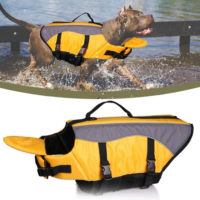 Abrigos salvavidas para perros, chaleco salvavidas para perros, chaleco salvavidas flotante para mascotas, traje de baño salvavidas para perros con parte superior y salvavidas JFHHH pequeña