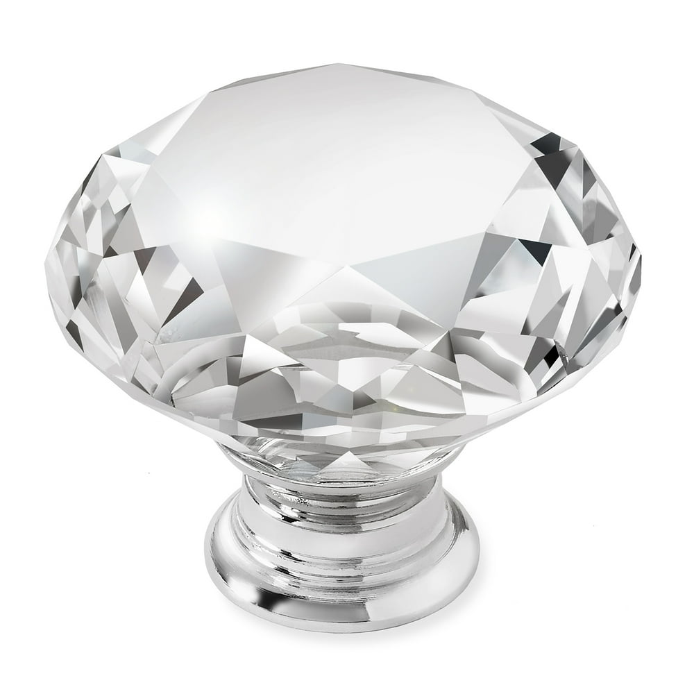 Cauldham Premium Glass Crystal Kitchen Knobs Pulls (15/8