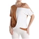thumbnail image 1 of Tops de Hombro Frío para las Mujeres Color Coincidencia Manga Corta Irregular, Camiseta de Hombro para el Verano, 1 of 4