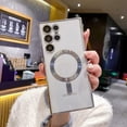 thumbnail image 6 of for Samsung Galaxy S24 Ultra Case Magnetic Clear with Camera Lens Protector Full Protection MagSafe Electroplated Silicone Slim Fit Shockproof Protective Case Cover 6.8 Inch - Silver, 6 of 11
