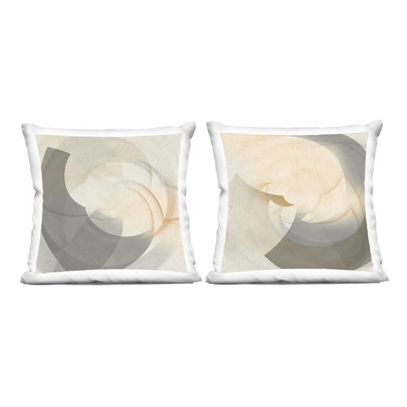 Stupell Industries Shadowed Swoop Abstracts 18" x 18" Abstract Geometric Polyester Decorative Pillow Set, Zip Closure 2 Count