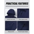 thumbnail image 5 of Chrisuno Mens Lightweight Full Zip Sweat Sweatshirt Outerwear Slim Fit Hoodies Jackets For Youth Boys Navy XS, 5 of 5