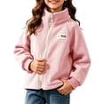 thumbnail image 2 of Wilark Girls Fleece Zip Up Jackets Stand Collar Long SLeeve Relaxed Fit Casual Fashion Lightweight Fall Coat Pink 8, 2 of 6