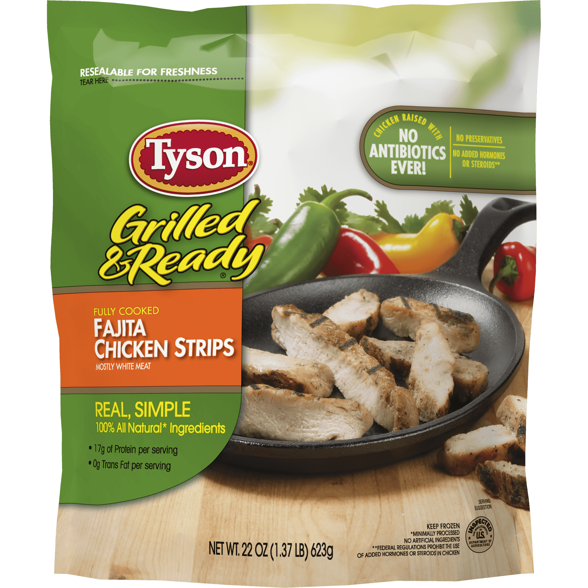 Tyson Grilled & Ready Fully Cooked Fajita Chicken Strips