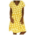 thumbnail image 2 of Zorckvet Plus Size Dresses for Women Summer Casual Short Sleeves Mini Dress Sundresses Floral Boho Beach Dresses, 2 of 8