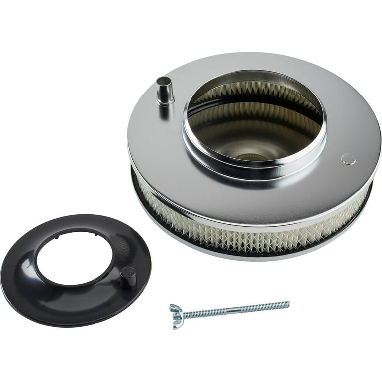 Speedway Motors 10 Inch Low Profile Small Chrome Air Cleaner, 4 Barrel Carb.