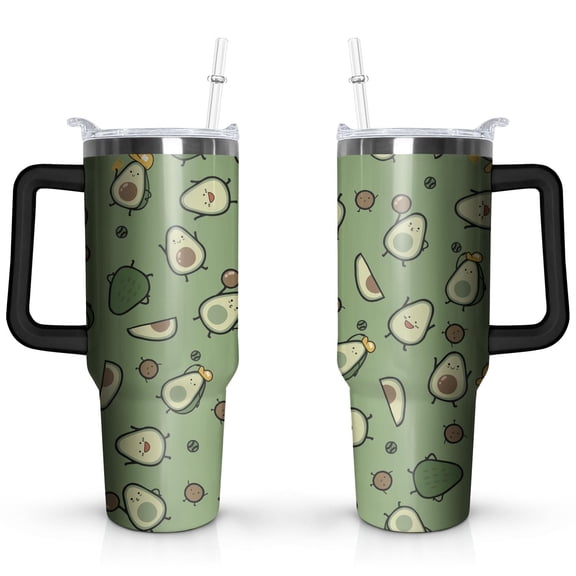 Avocado 40oz Stainless Steel Vacuum Insulated Tumbler with Lid and Straw for Water Iced Tea Coffee Smoothie and More