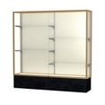 thumbnail image 2 of Waddell 573PB-BZ-SS Monarch 72 x 72 x 16 in. Silver Swirl Base Lighted Floor Display Case, Plaque Back - Dark Bronze, 2 of 7