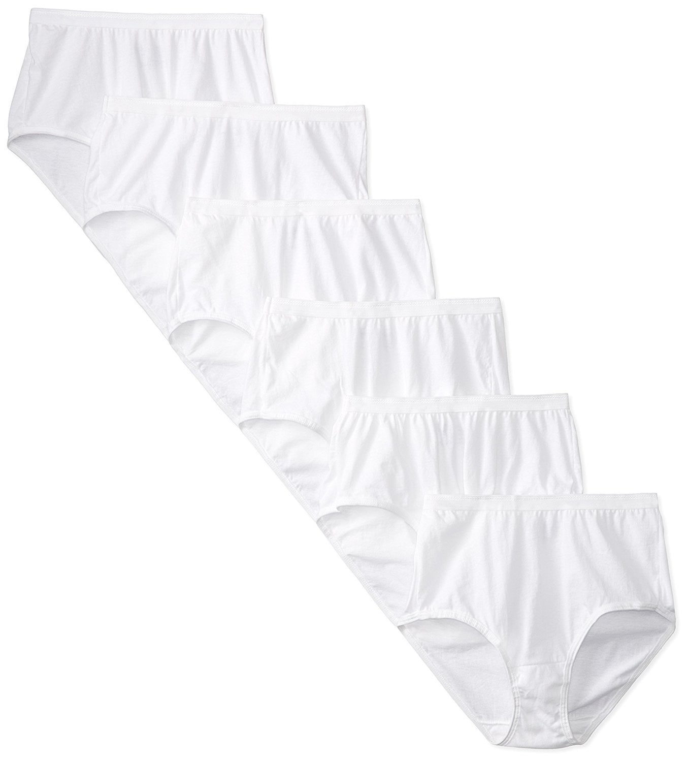 Fruit of the Loom Women's 6 Pack Original Cotton Brief Panties, White
