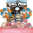 thumbnail image 2 of Dog Man Banner Backdrop Background Birthday Balloons Party Supplies Taspestry Poster Wall Decor, 2 of 5