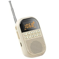 Mini Pocket FM AM Radio Large LCD Display Radios Receiver Wireless Bluetooth Speaker TF Card Music Player for Elder A