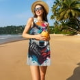 thumbnail image 3 of KLL Tie-Dye Wolf Head Pattern Womens Summer Dresses 2025,Loose Round Neck Sleeveless Sundresses Tank Dresses with Pockets, 3 of 7