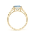 thumbnail image 2 of Angara Natural 3 Ct. Aquamarine with Diamond Classic Ring in 14K Yellow Gold for Women (Ring Size: 11.5), 2 of 9