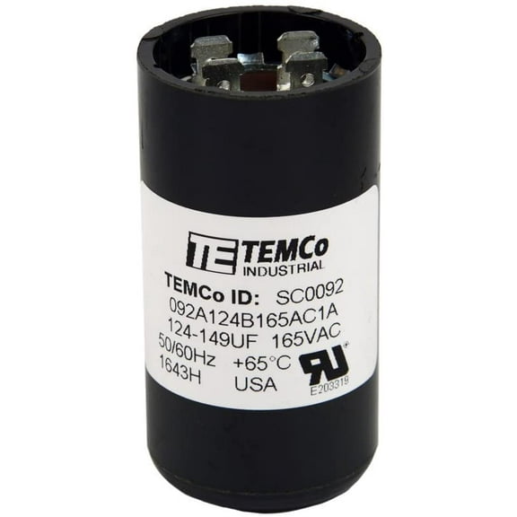 TEMCo 124-149 uF MFD CD60 Start Capacitor 165V AC Round | 50/60 Hz