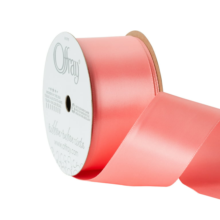 Offray 1.5 x 12' Coral Rose Single Face Satin Ribbon - Each