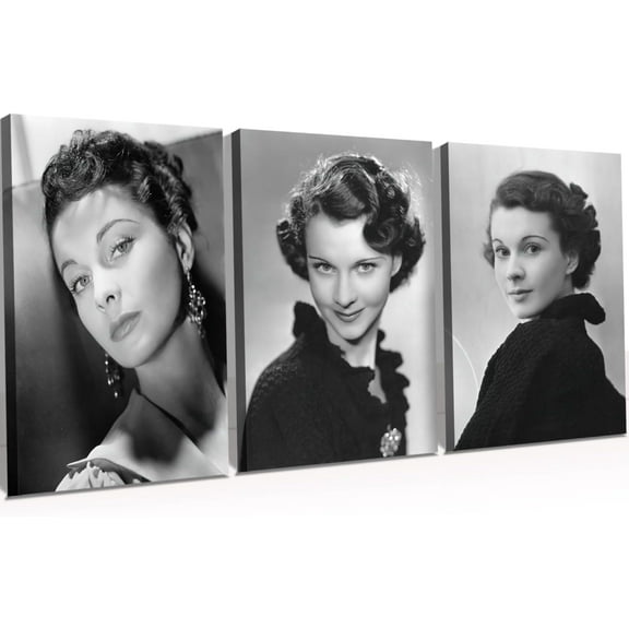 FCCUYE 3 Pieces Marilyn Monroe Canvas Wall Art, Classic Female Portrait Vintage Poster Black and White Picture Idol Art Decor, Framed Prints for Living Room Bedroom Office Decor, 12x16Inch