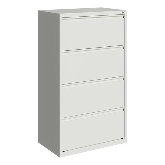 UrbanPro 30" 4-Drawer Modern Metal Lateral Filing Cabinet in White