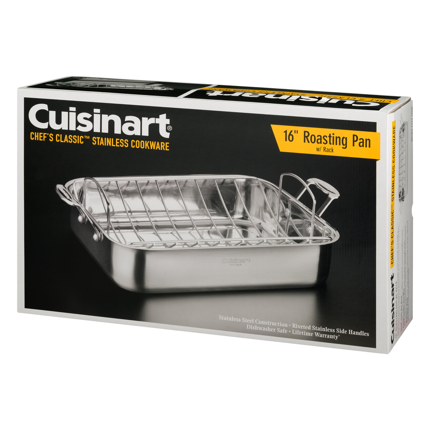 Cuisinart 7117-16PS Chefs Classic 16 Stainless Steel Roaster Pan Silver 
