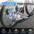 thumbnail image 3 of 26" Electric Dirt Bike for Adults,1200W Peak Motor, 4 Modes & 7-Speed, UL2849 Certified,x Max 28Mph & 50Miles, Internal Removable Battery,Shock Absorber, Electric Mountain Bike, 3 of 9
