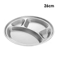 thumbnail image 1 of 1Pcs Plateau de Restauration Rapide Roti Canai à 4 Compartiments, Plateau de Restaurant Divisé, Plateau en Acier Inoxydable, Assiette, Plateau de Service pour Aliments 26 cm, 1 of 5