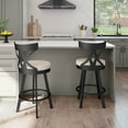 thumbnail image 6 of Amisco Washington 30 In. Swivel Bar Stool - Cream Faux Leather / Black Metal, 6 of 9