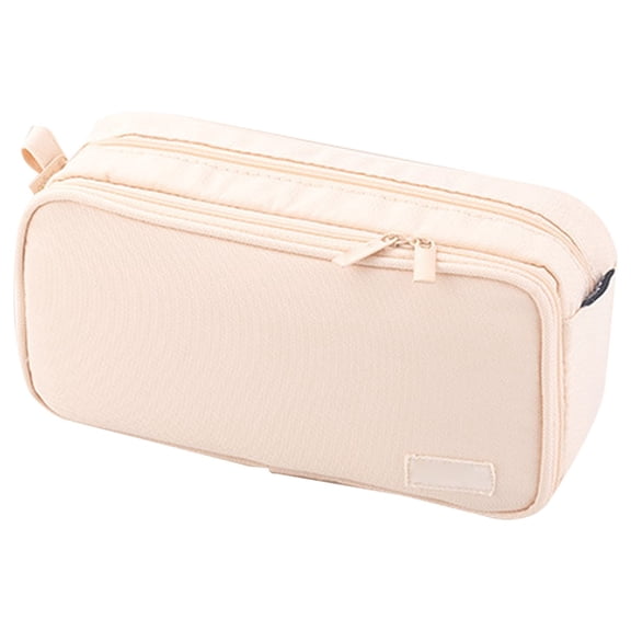 Preplabs Pencil Case - Canvas Large Capacity Organizer, Handle Design Pen Storage Bag Portable Art Supplies Holder