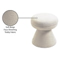 thumbnail image 5 of Meridian Furniture Drum Beige Faux Shearling Teddy Fabric Stool, 5 of 5