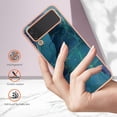 thumbnail image 4 of Designed for Samsung Galaxy Z Flip 4 Marble Case, Ultra Thin Girls Women Plating Marble Designed Flexible Soft TPU IMD Marble Protective Case Cover for Samsung Galaxy Z Flip 4 5G - Green, 4 of 7