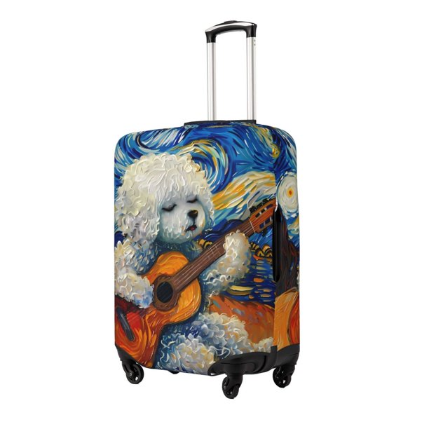 Fotbe Dog Guitar Starry Night Funda Protectora para Equipaje, Antirrayones y Resistente a la Suciedad, Compatible con Maletas de 18 a 32 Pulgadas-X-Large
