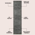 thumbnail image 4 of Subtlety Medallion All-Over Floral Border Non-Slip Machine-Washable Green/Brown 2 ft. x 8 ft. Runner Rug, 4 of 8