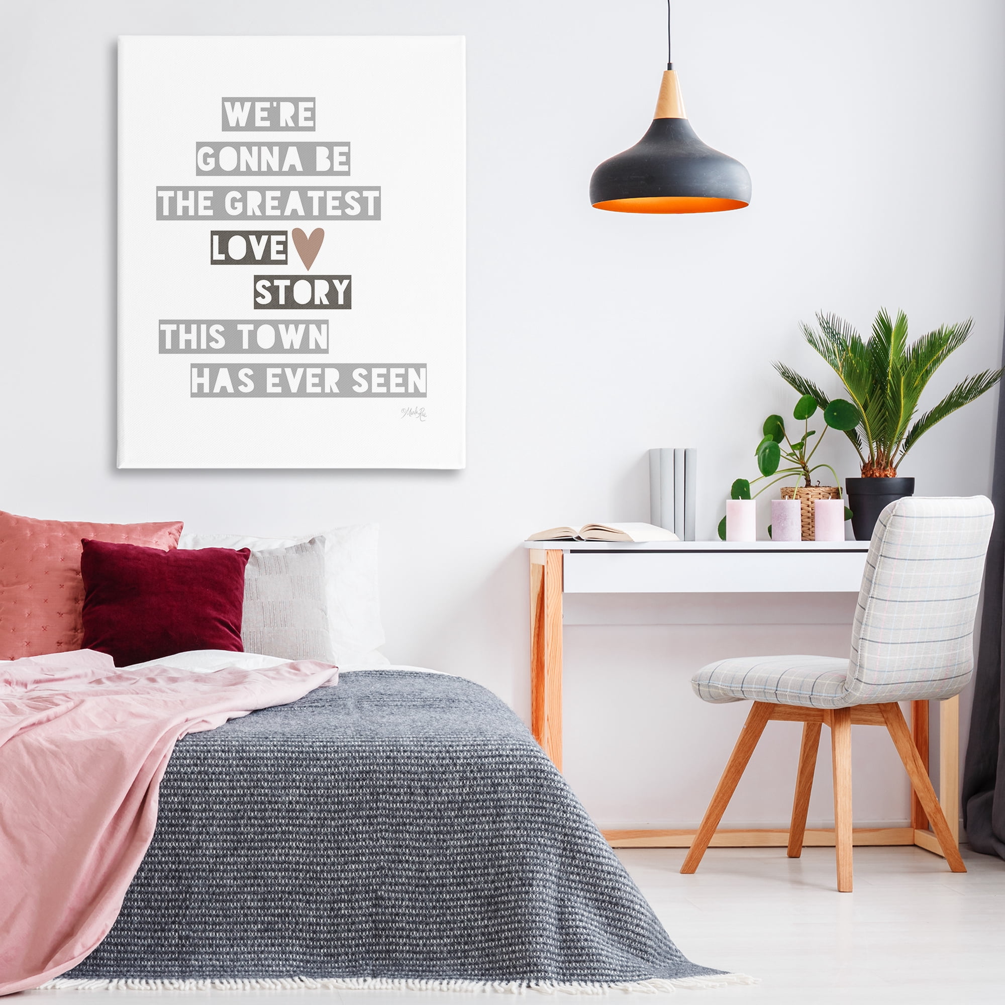 Stupell Industries Greatest Love Story Typography Painting Gallery Wrapped Canvas Art Print Wall Art, 36 x 48