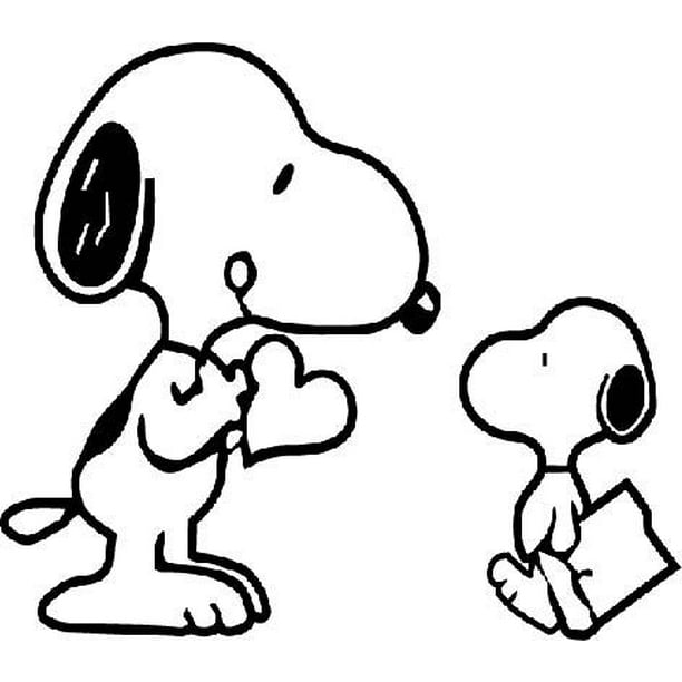 Snoopy Dog Heart Love Peanuts Cartoon Character Decors Wall Sticker Art Design Decal For Girls Boys Kids Room Bedroom Nursery Kindergarten Home Decor Stickers Wall Art Vinyl Decoration 8x10 Inch Walmart Com