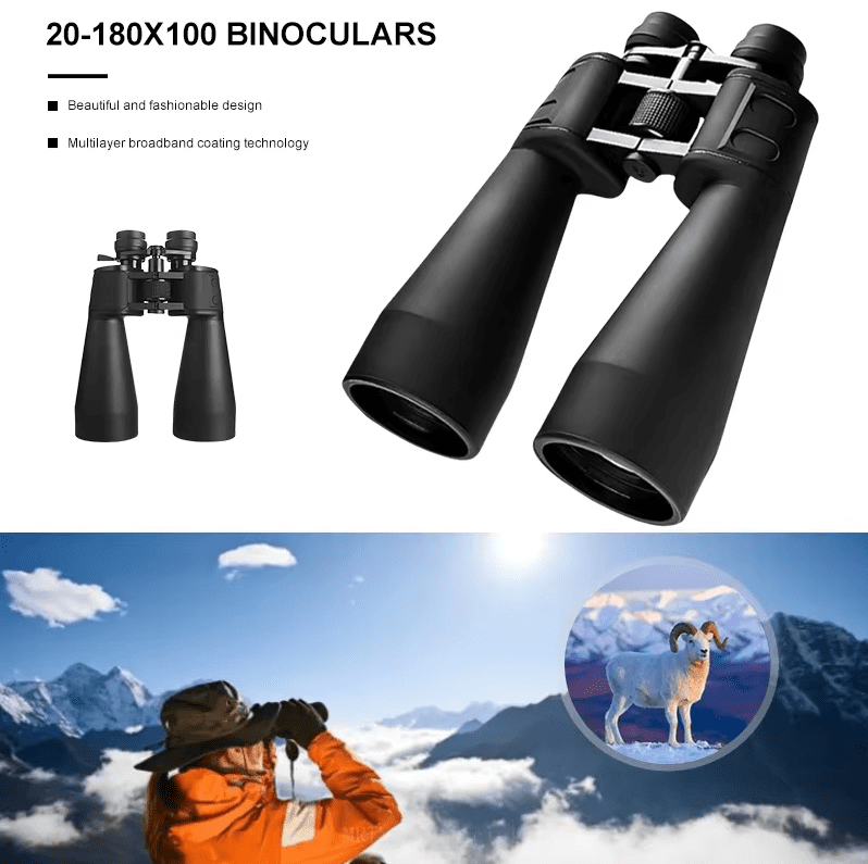 20-180x100 HD Zoom Binoculars High Magnification Wide-angle Long Range Zoom Hunting Astronomical Telescope