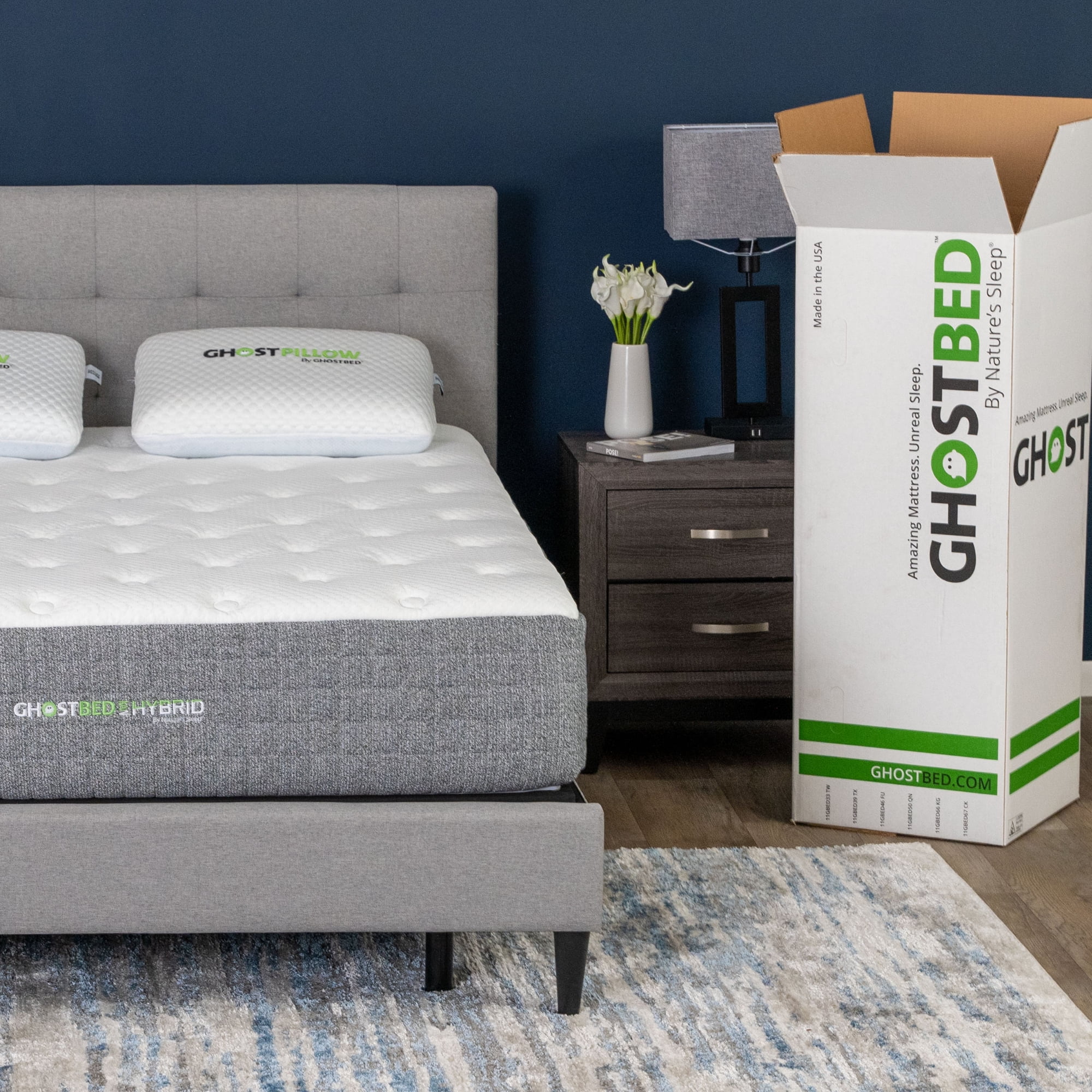 GhostBed 12" Hybrid Mattress, California King, Medium-Plush, Mattress-in-a-Box