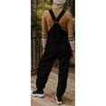 thumbnail image 4 of Chouyatou Womens Fuzzy Fleece Overall Jumpsuits Casual Loose Fit Winter Sherpa Bib Overalls with Pockets, 4 of 5